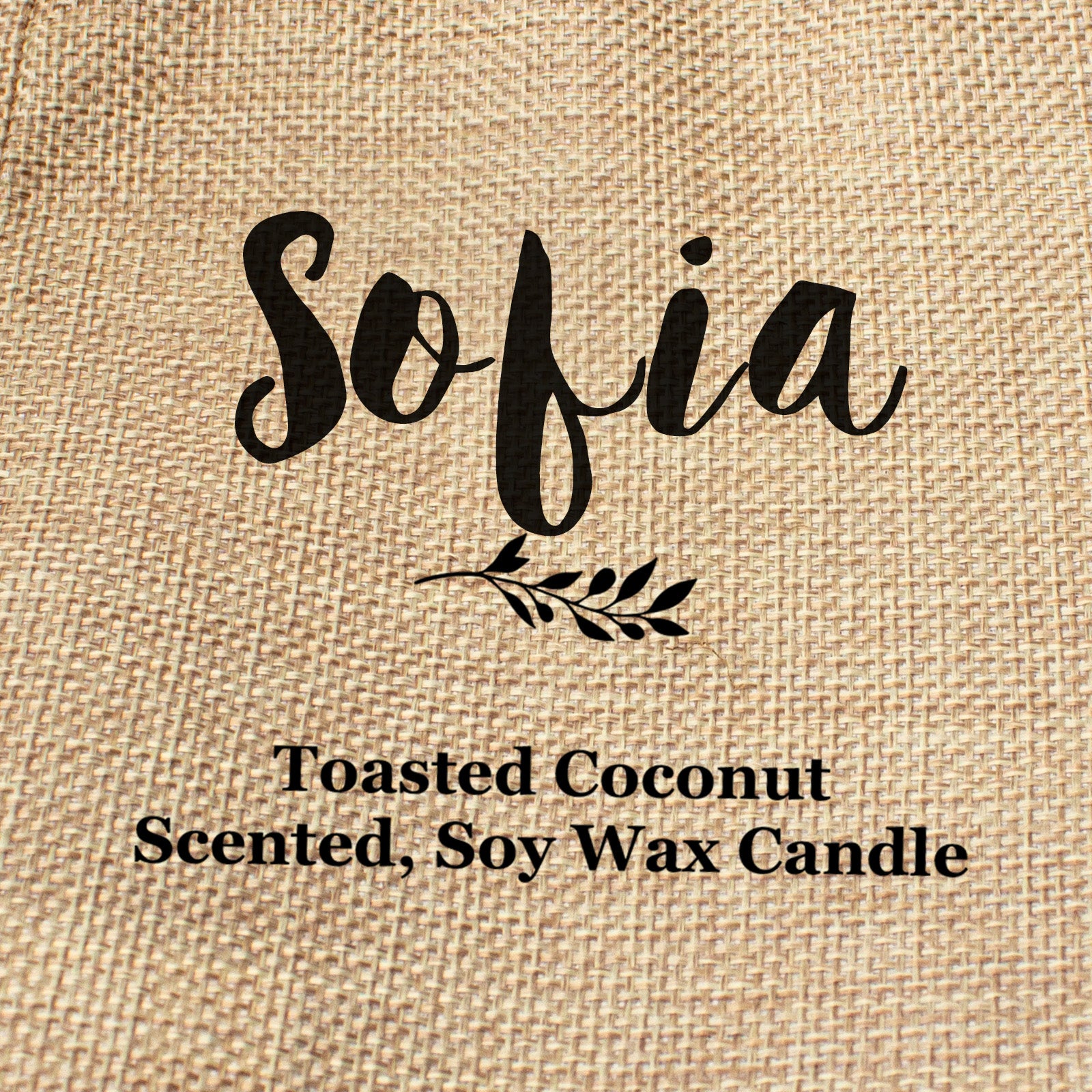 Sofia personalised faux-burlap candle gift bag