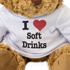 I LOVE SOFT DRINKS - Teddy Bear - Cute Cuddly Soft - Funny Gift Present