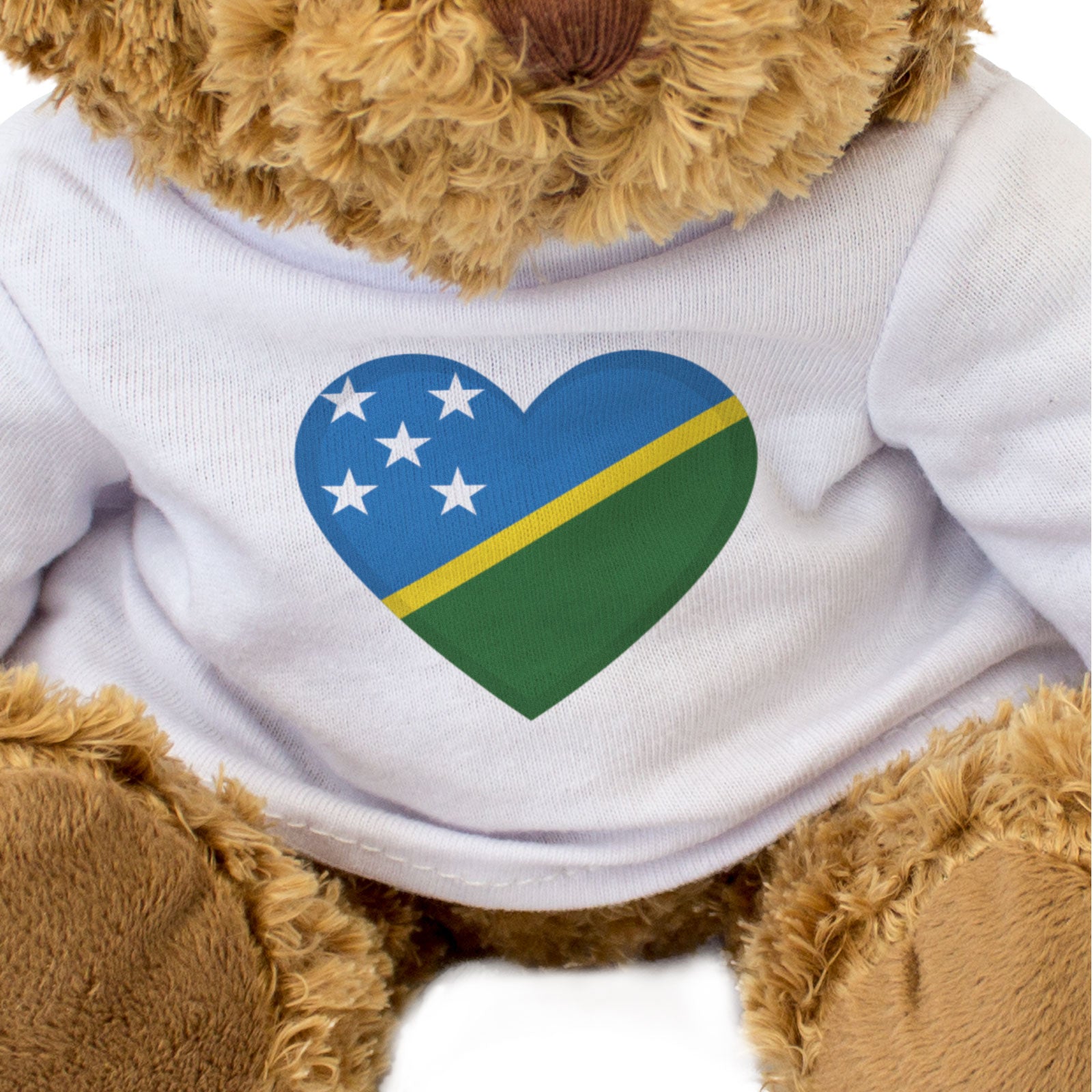 SOLOMON ISLANDS FLAG HEART - Teddy Bear - Cute Cuddly Soft - Gift Present