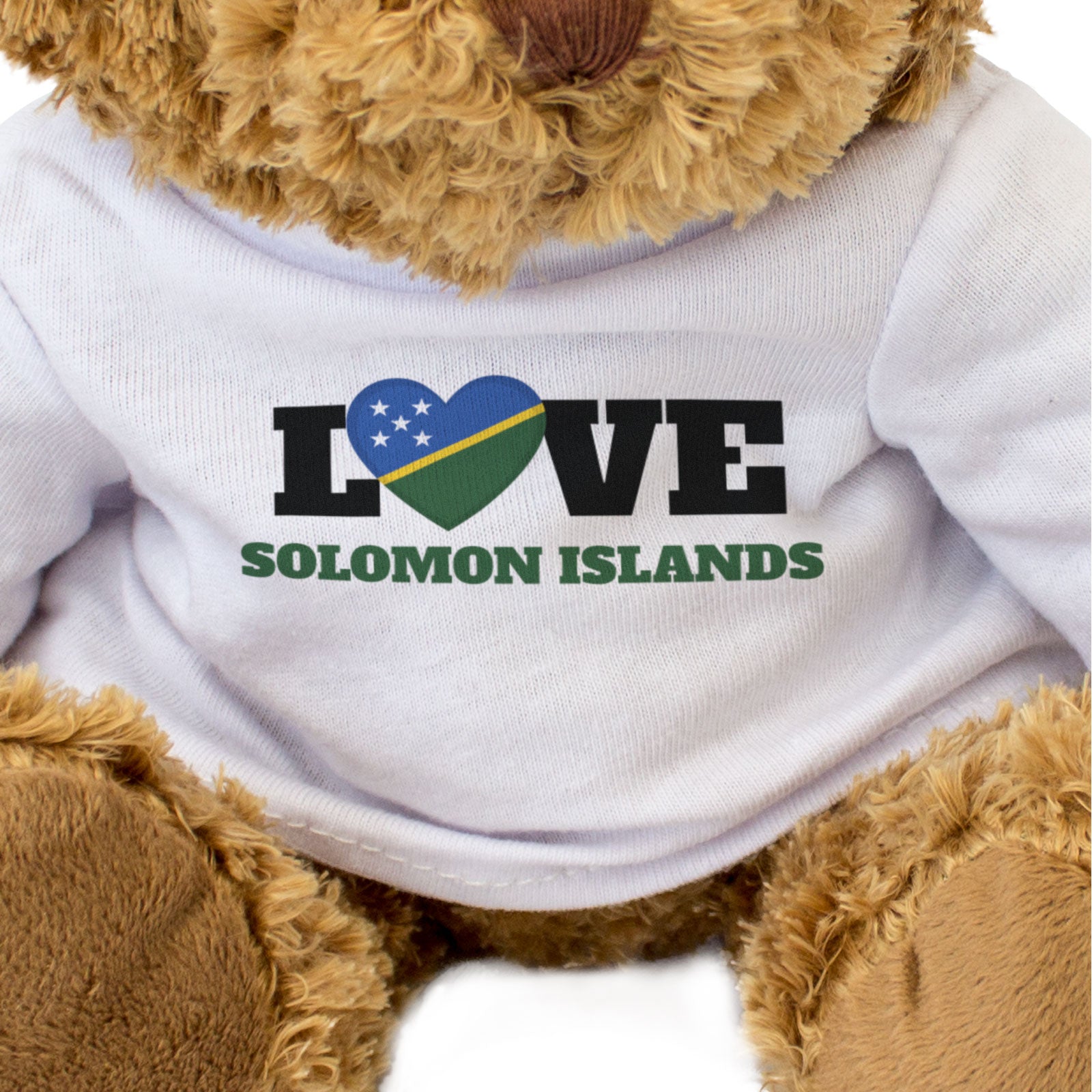 LOVE SOLOMON ISLANDS (FLAG HEART) - Teddy Bear - Funny - Souvenir Gift Present