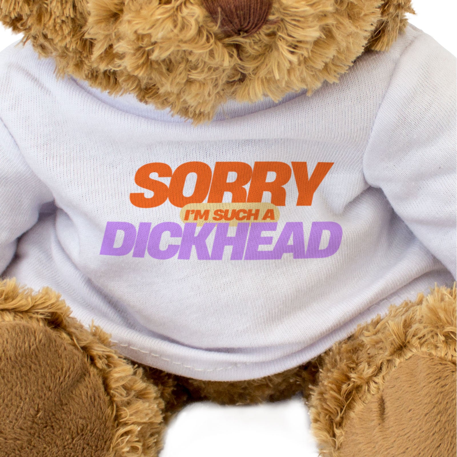 SORRY I'M SUCH A DICKHEAD (ORANGE/PURPLE) - Teddy Bear - Apology Gift Present