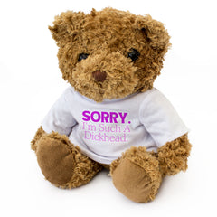 SORRY I'M SUCH A DICKHEAD (MAGENTA) - Teddy Bear - Cute - Apology Gift Present
