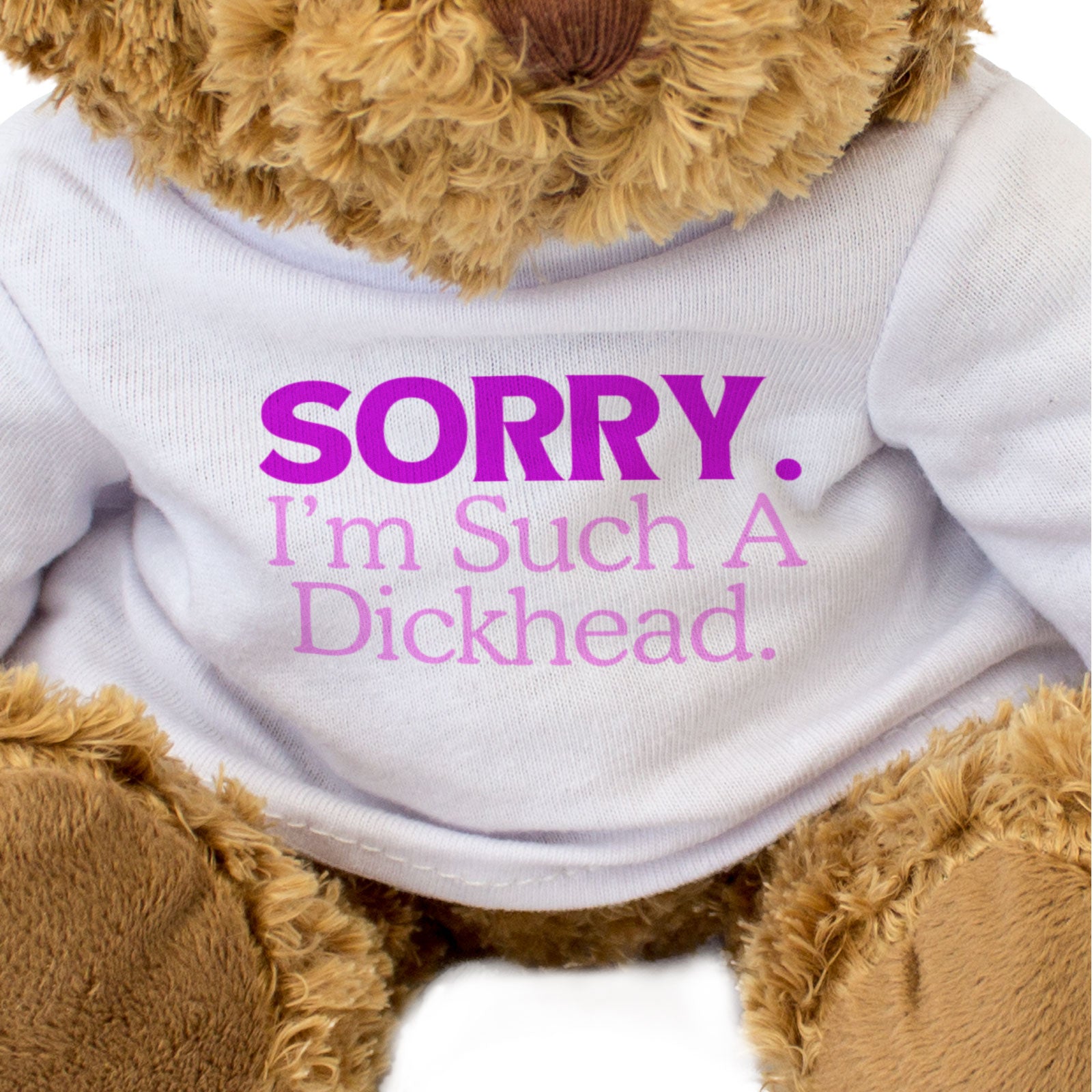 SORRY I'M SUCH A DICKHEAD (MAGENTA) - Teddy Bear - Cute - Apology Gift Present