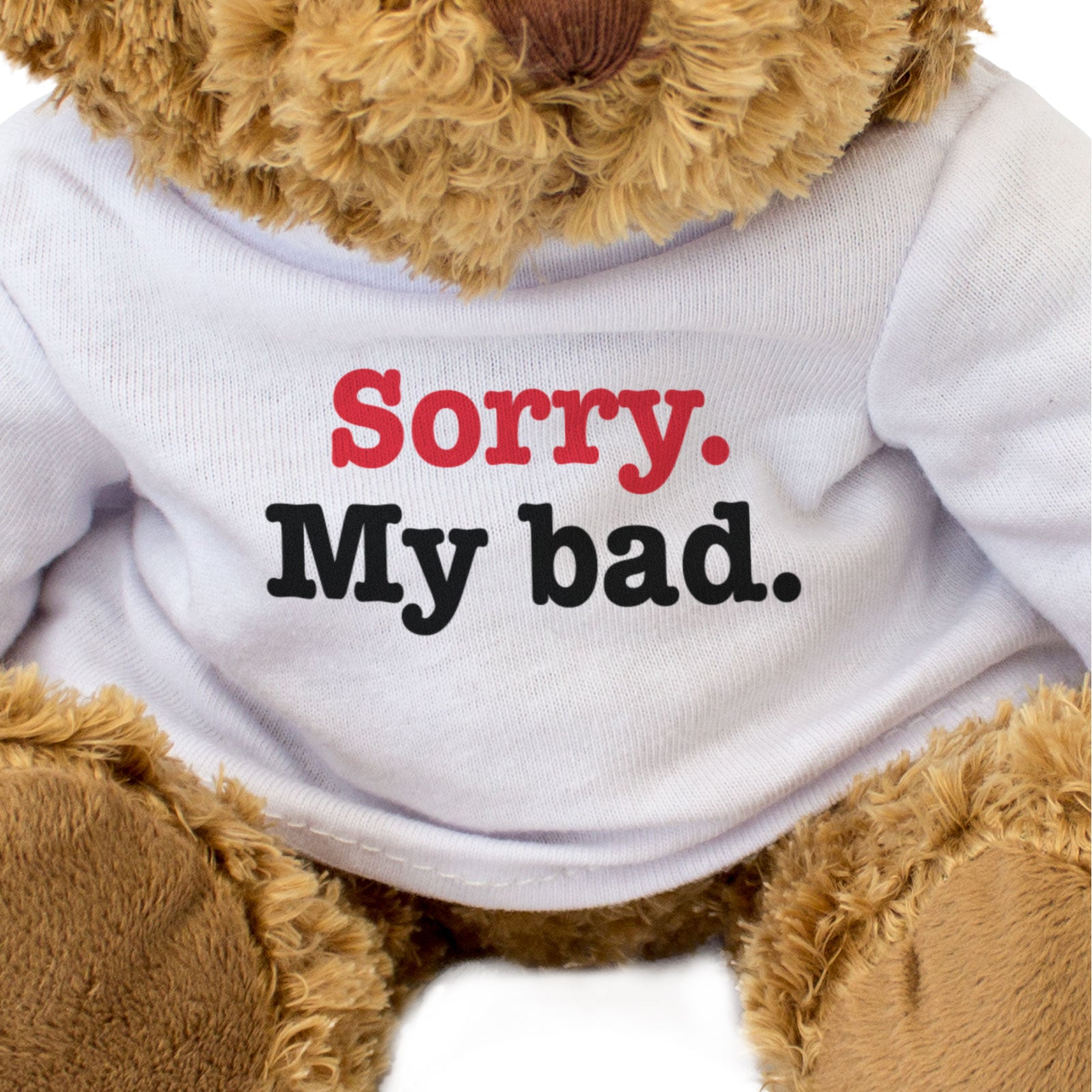 SORRY MY BAD - Teddy Bear - Cute Cuddly Soft Funny - Apology Gift Present