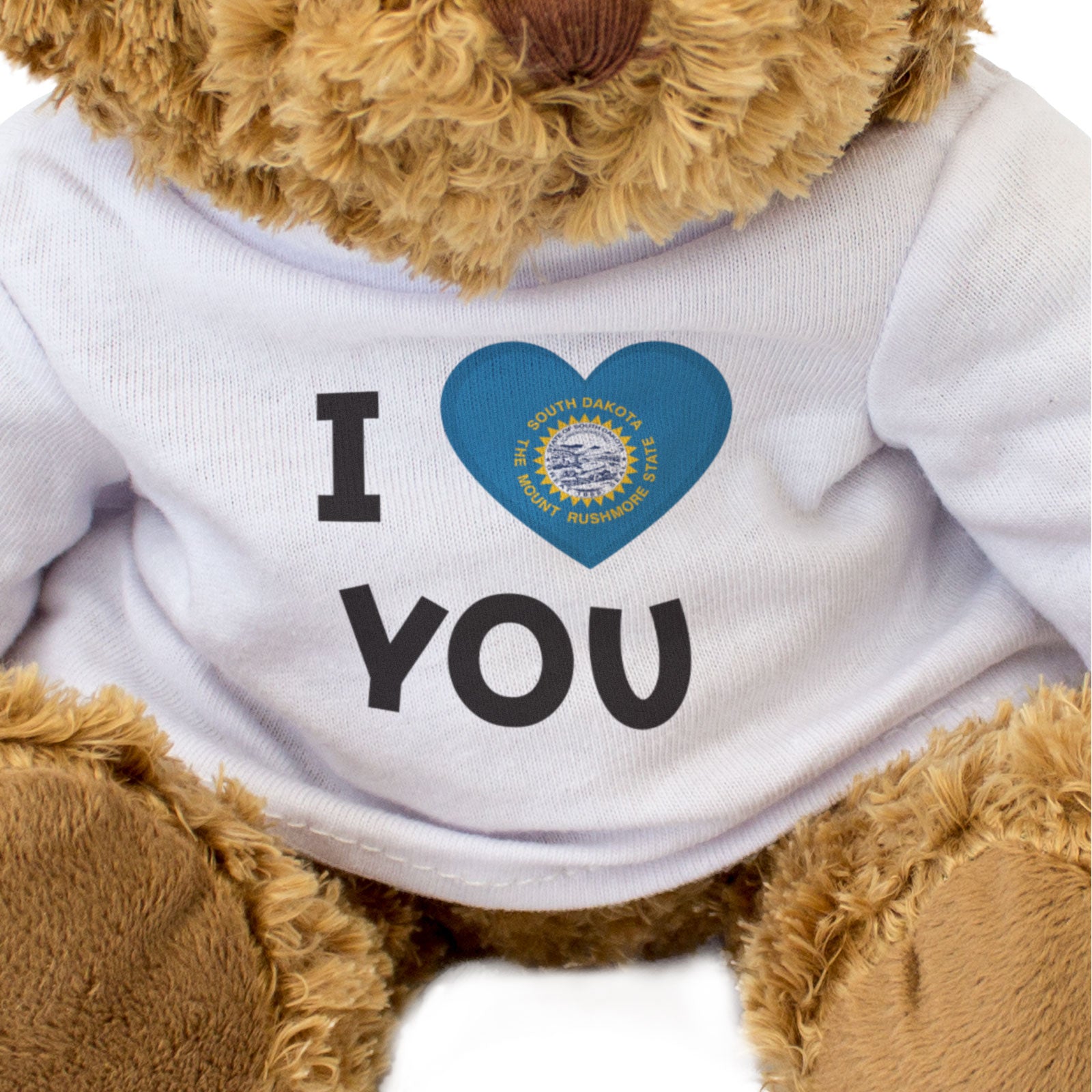 I LOVE YOU (SOUTH DAKOTA FLAG) - Teddy Bear - Cute - Romantic Gift Present