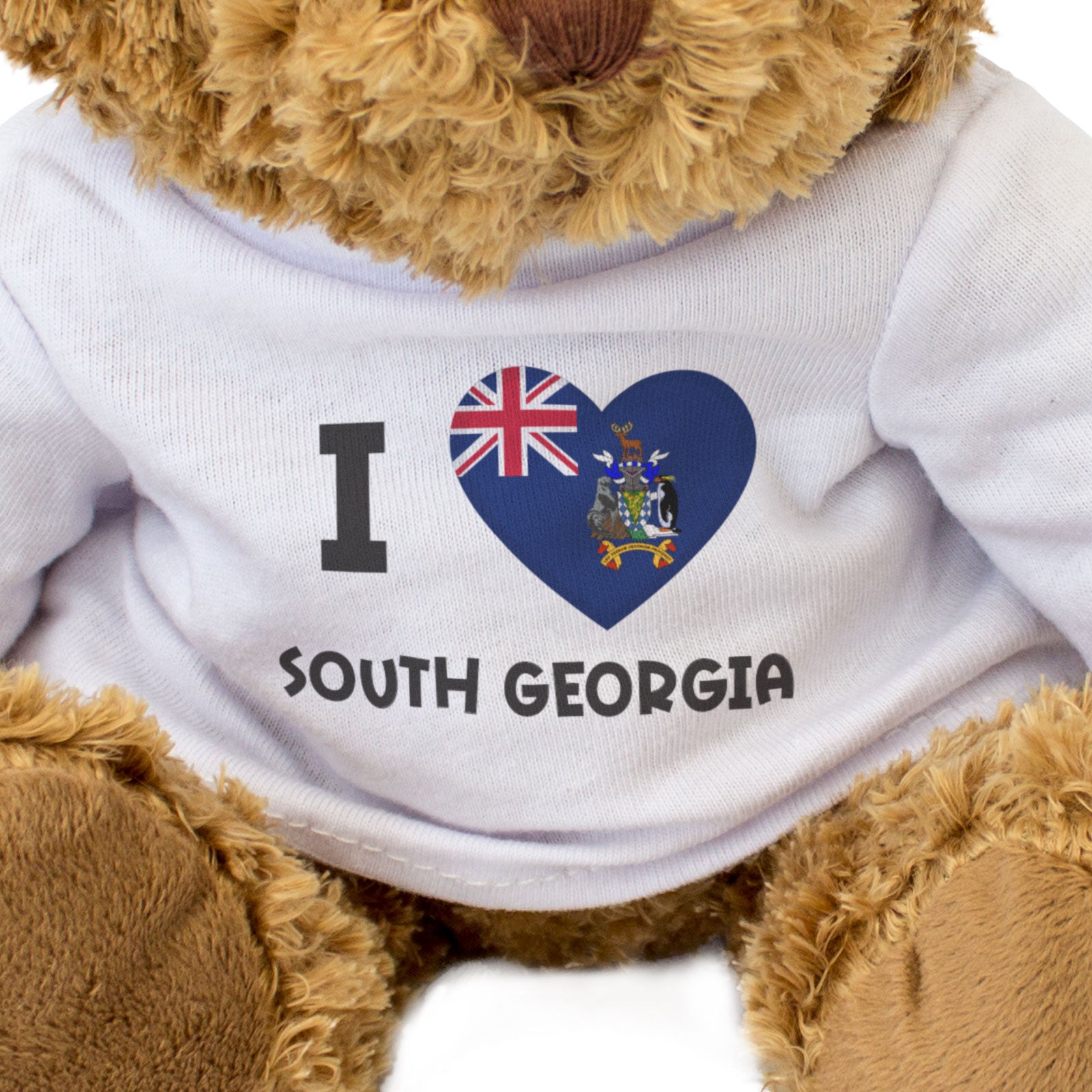 I LOVE SOUTH GEORGIA FLAG - Teddy Bear - Cute - Funny British Gift Present