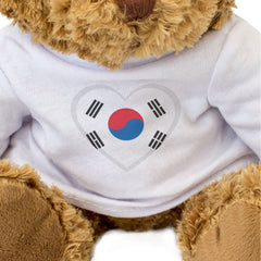 SOUTH KOREA FLAG HEART - Teddy Bear - Cute Cuddly Soft - Korean Gift Present