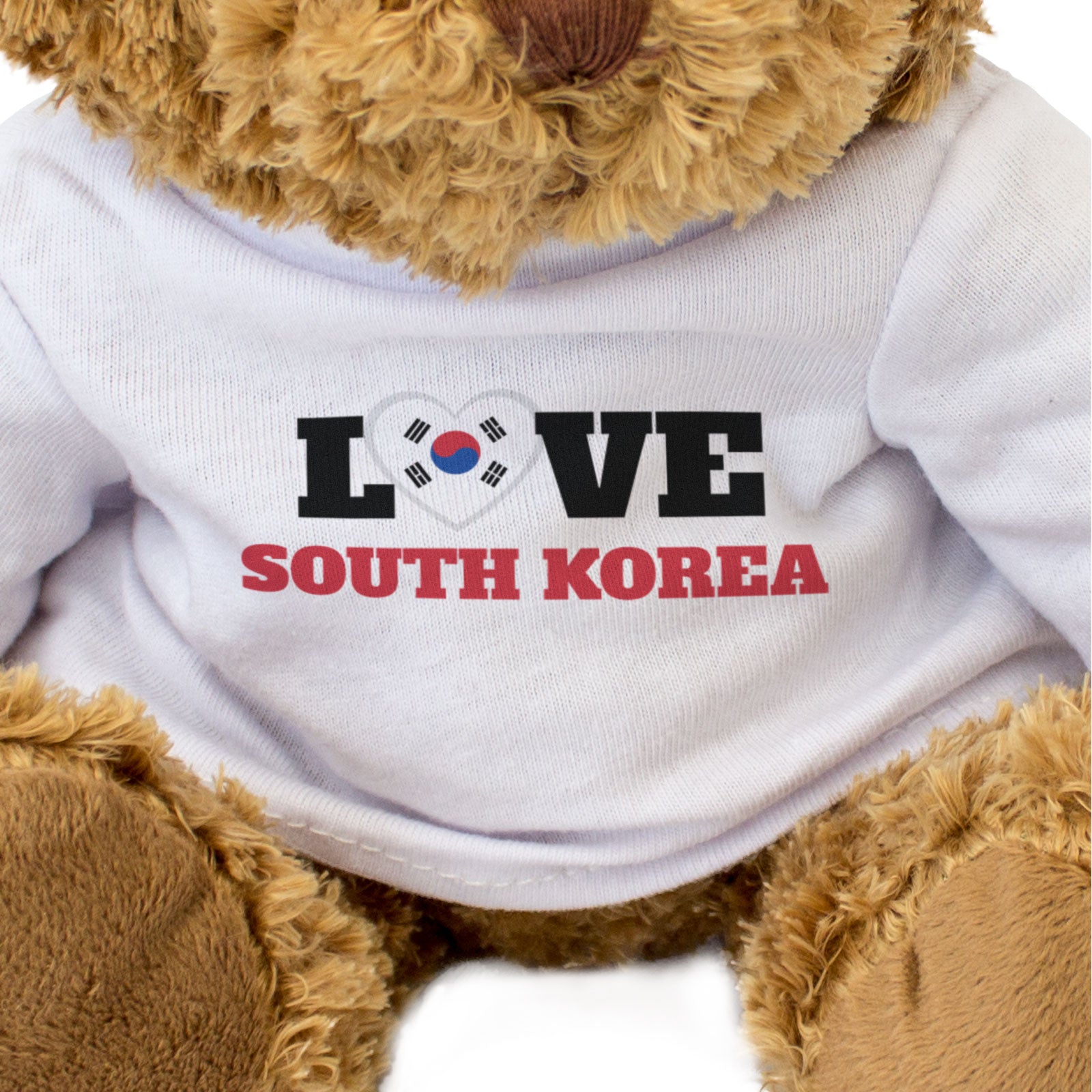 LOVE SOUTH KOREA (FLAG HEART) - Teddy Bear - Cute Funny - Souvenir Gift Present