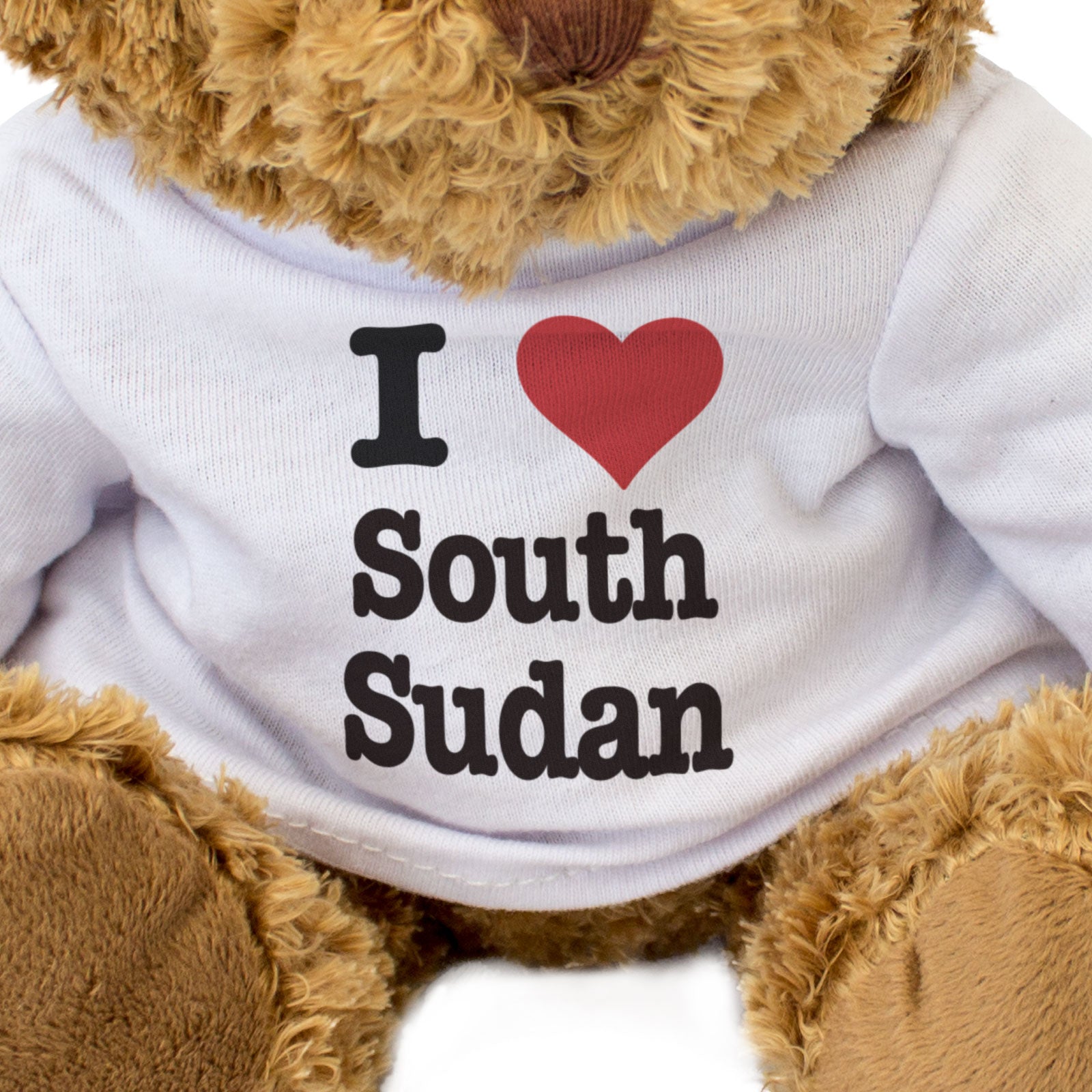 I LOVE SOUTH SUDAN - Teddy Bear - Cute Cuddly Soft Adorable - Gift Present