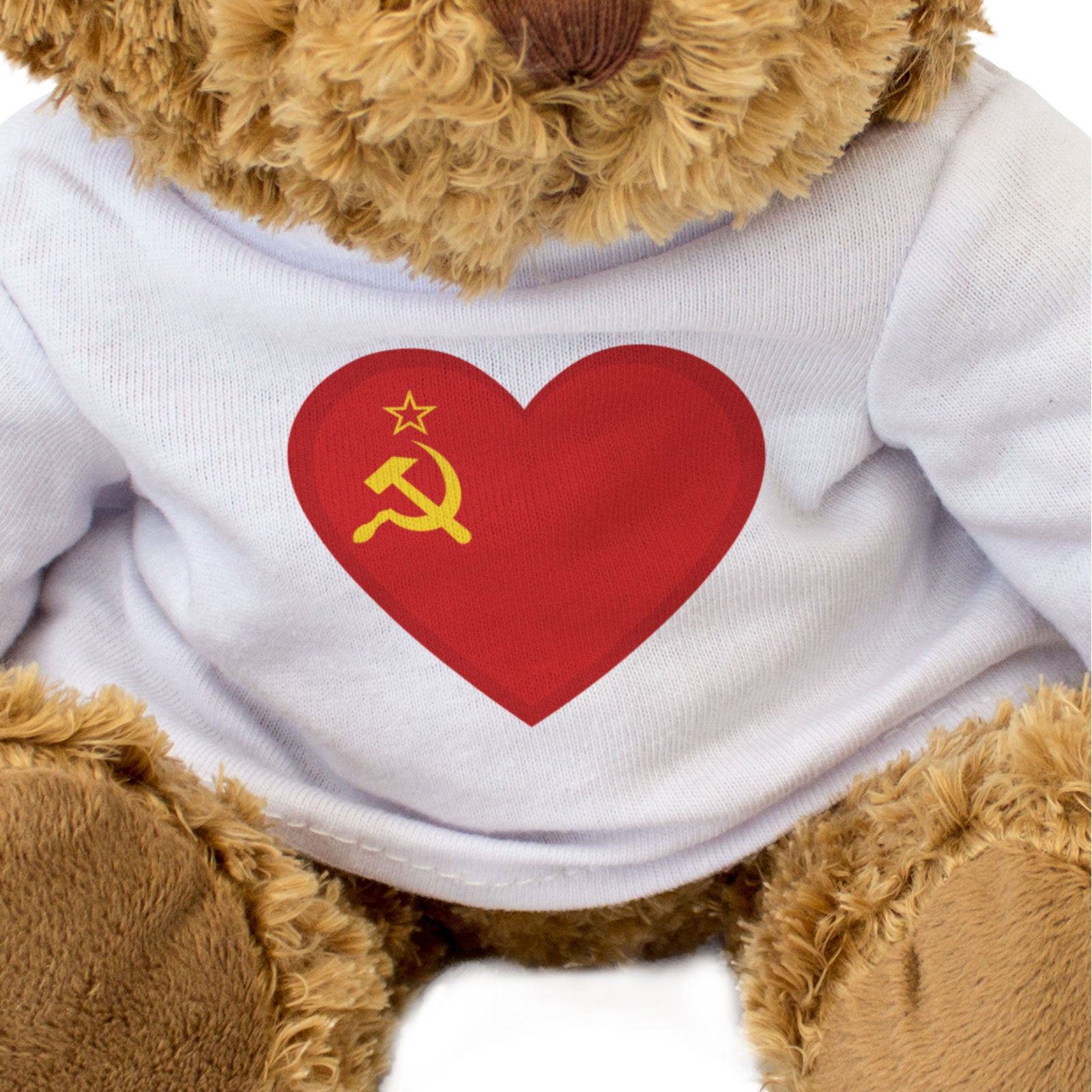 USSR SOVIET UNION FLAG HEART - Teddy Bear - Cute Funny - Souvenir Gift Present