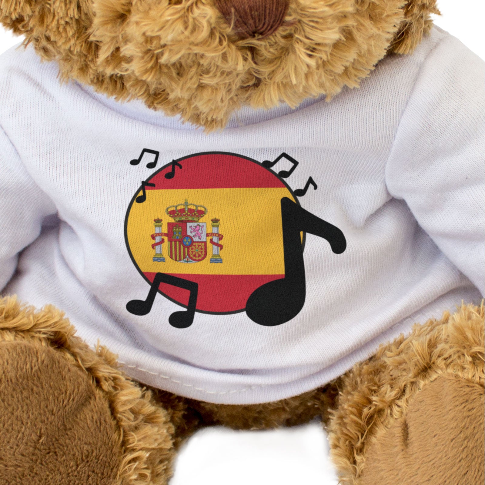 SPAIN FLAG (MUSICAL NOTES) - Teddy Bear - Cute Spanish Music Fan Gift Present