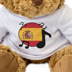 SPAIN FLAG (MUSICAL NOTES) - Teddy Bear - Cute Spanish Music Fan Gift Present