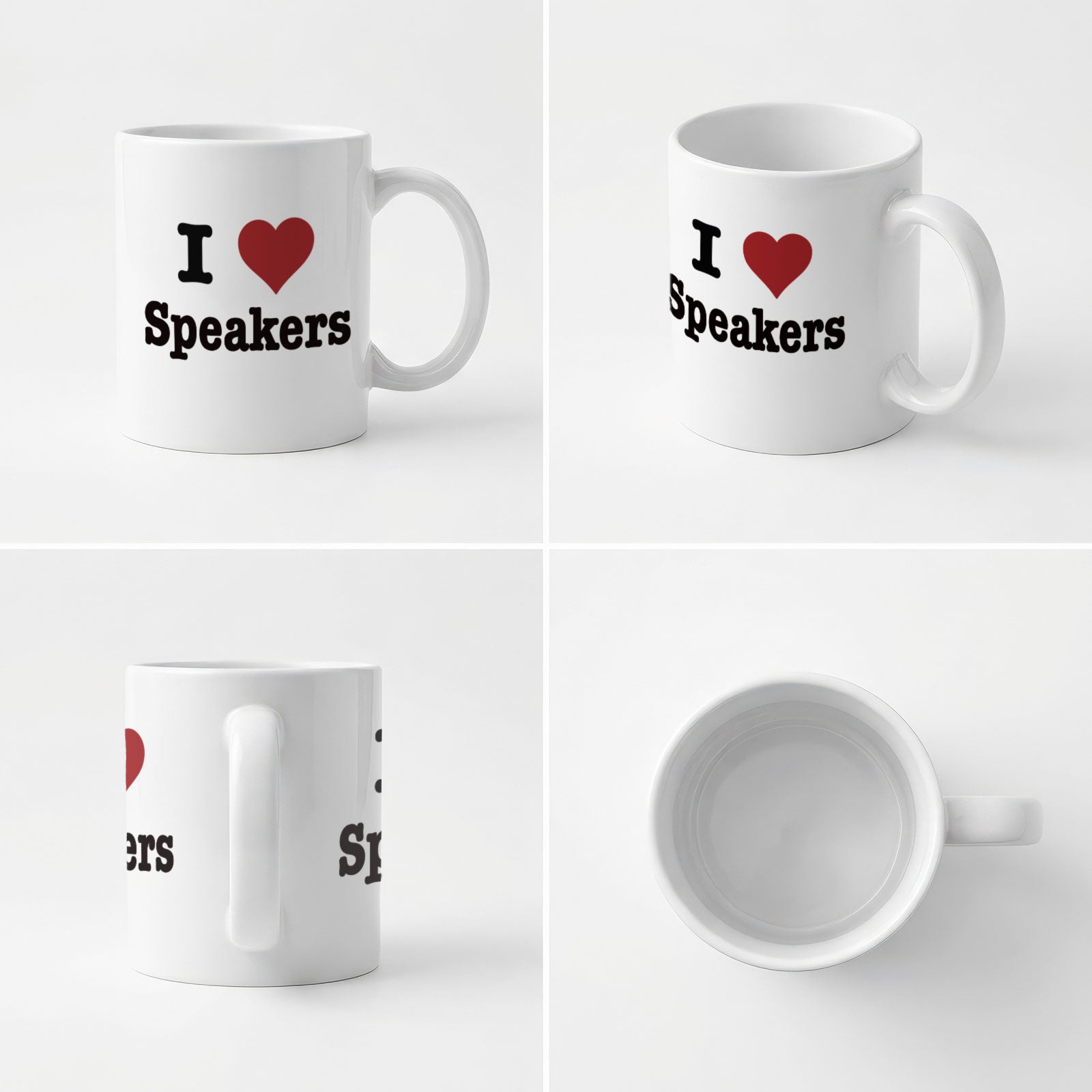 I LOVE SPEAKERS - Mug - Funny Music Gift Present