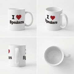 I LOVE SPEAKERS - Mug - Funny Music Gift Present