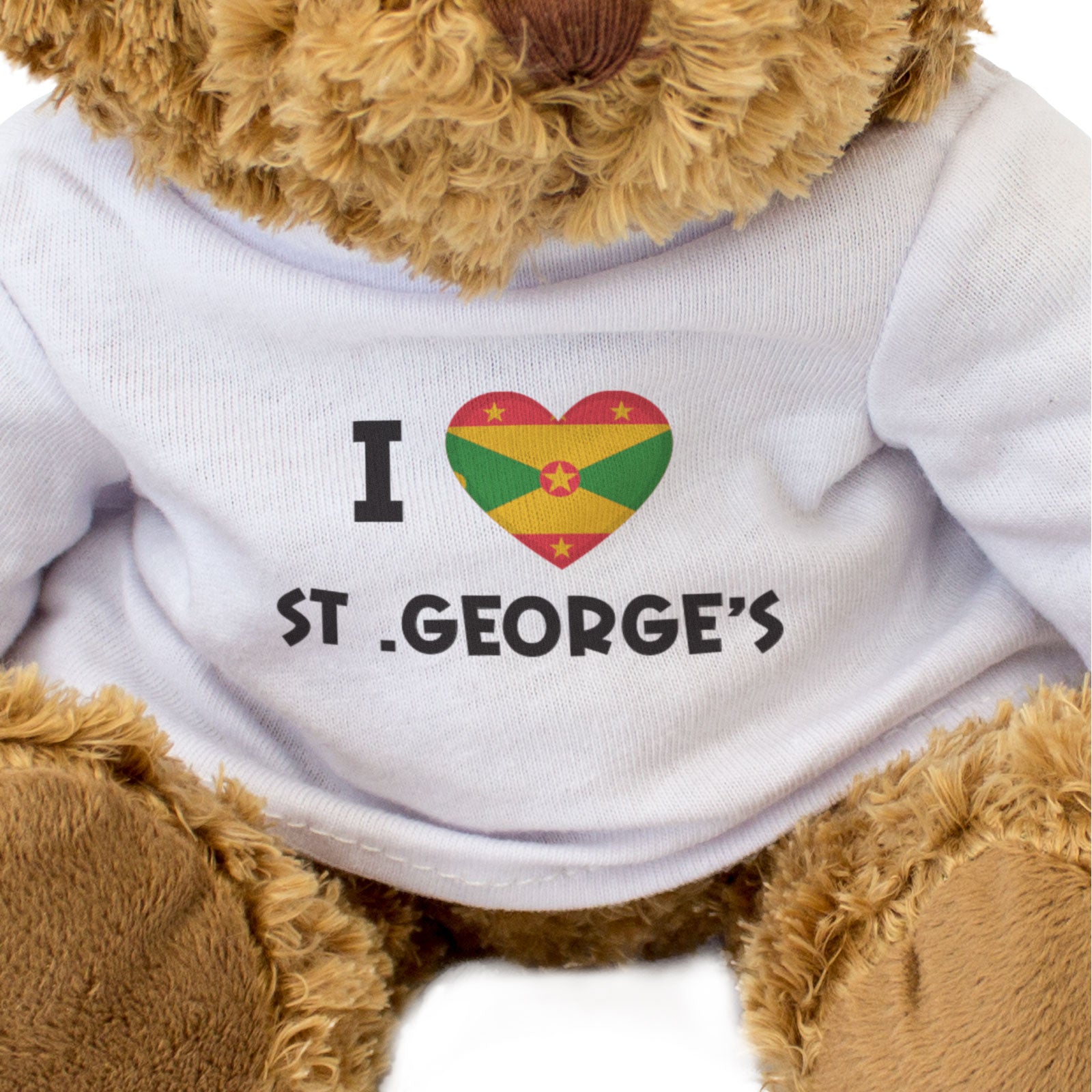 I LOVE ST. GEORGE'S (GRENADA FLAG) - Teddy Bear - Cute Cuddly - Gift Present