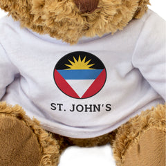 ST. JOHN'S (ANTIGUA FLAG ROUNDEL) - Teddy Bear - Cute - Souvenir Gift Present