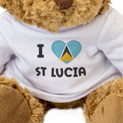 I Love St Lucia Flag - Teddy Bear