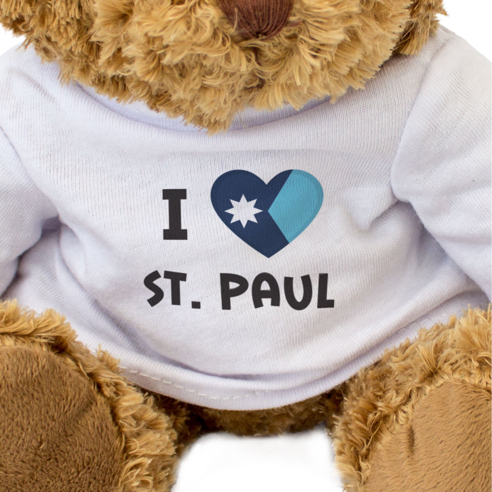 I LOVE ST PAUL (MINNESOTA FLAG) - Teddy Bear - Cute Cuddly - Gift Present