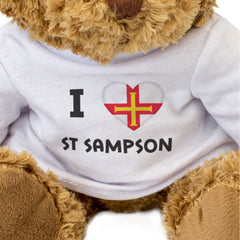 I LOVE ST SAMPSON (GUERNSEY FLAG) - Teddy Bear - Cute - Funny Gift Present
