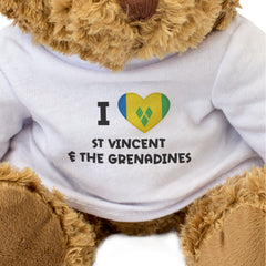 I Love St Vincent & The Grenadines Flag - Teddy Bear