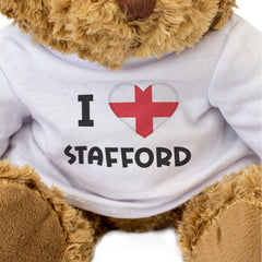 I LOVE STAFFORD (ENGLAND FLAG) - Teddy Bear - Cute Cuddly - Funny Gift Present