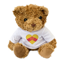 STAFFORDSHIRE FLAG HEART - Teddy Bear - Cute Cuddly Soft Adorable - Gift Present