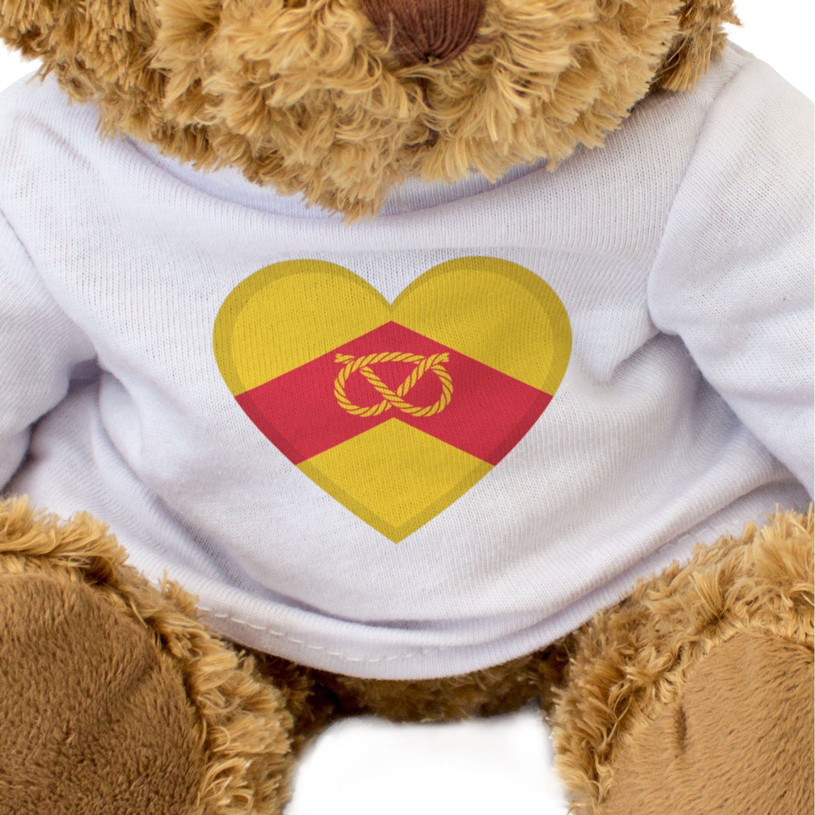 STAFFORDSHIRE FLAG HEART - Teddy Bear - Cute Cuddly Soft Adorable - Gift Present