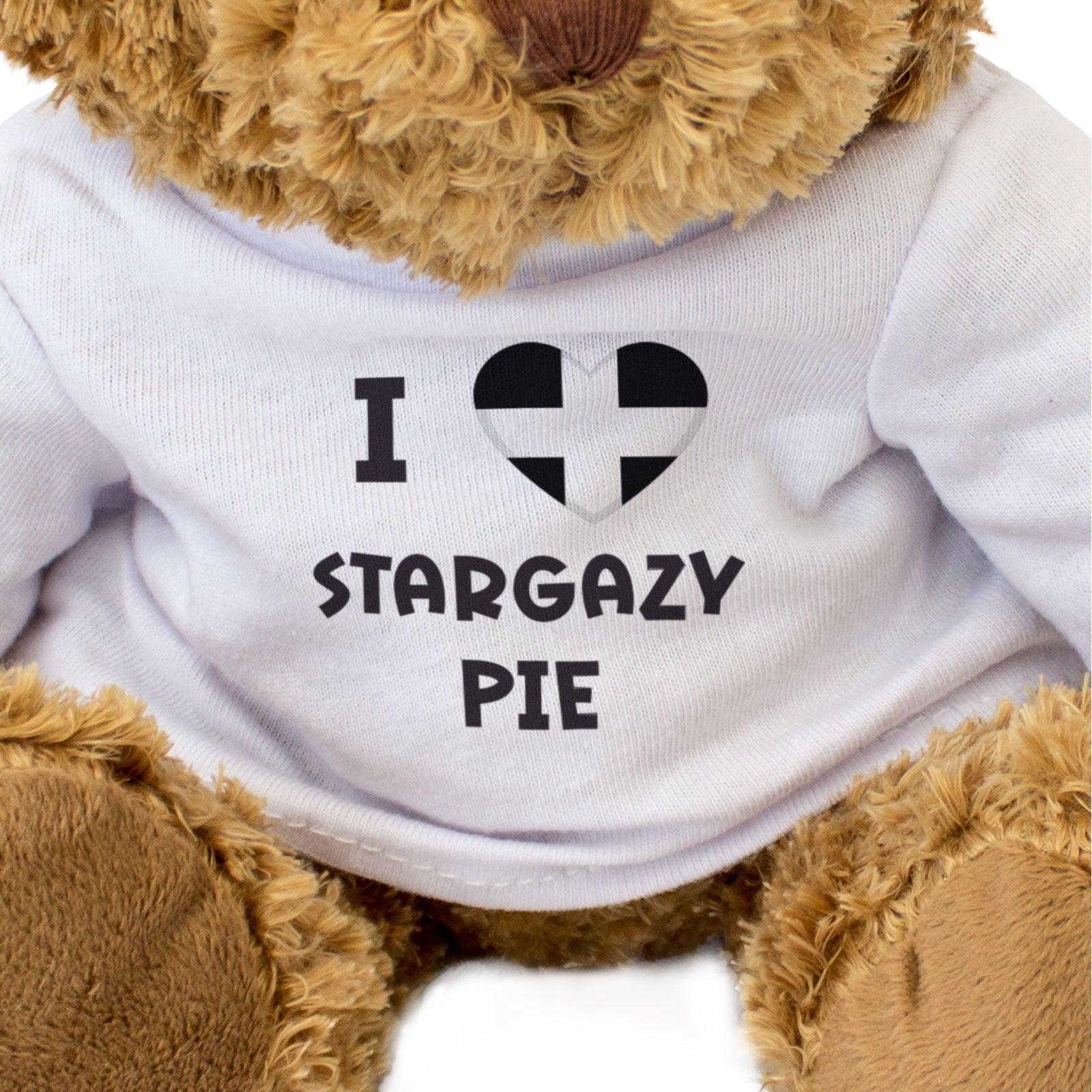 I LOVE STARGAZY PIE (CORNISH FLAG) - Teddy Bear - Cute - Cornwall Gift Present