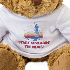 START SPREADIN' THE NEWS! - Teddy Bear - Cute Cuddly - New York USA Gift Present