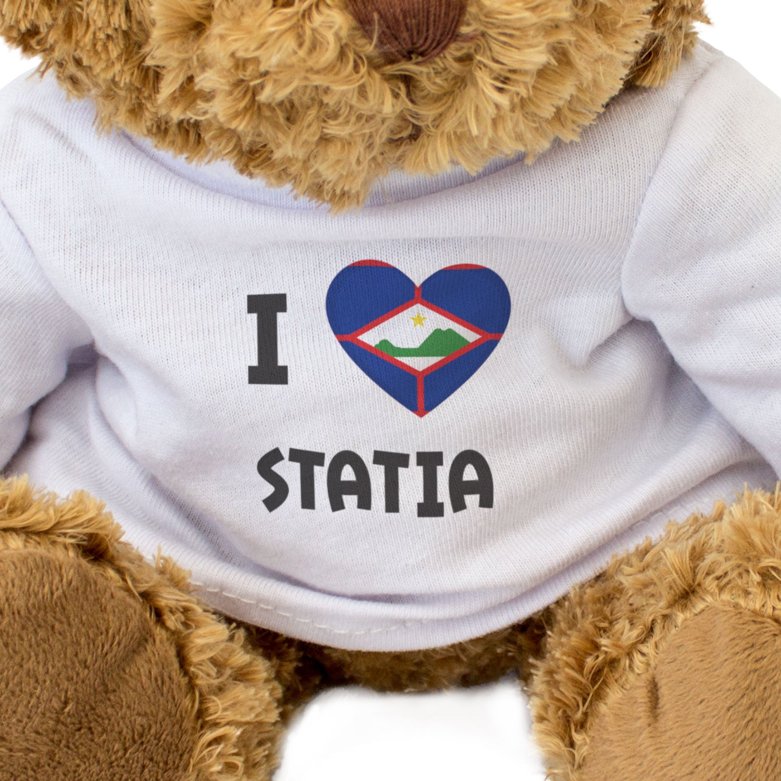 I LOVE STATIA FLAG - Teddy Bear - Cute Cuddly - Funny Sint Eustatius Gift Present