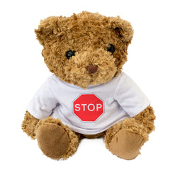 STOP SIGN - Teddy Bear - Cute Funny - British Road Sign Driving Gift Present