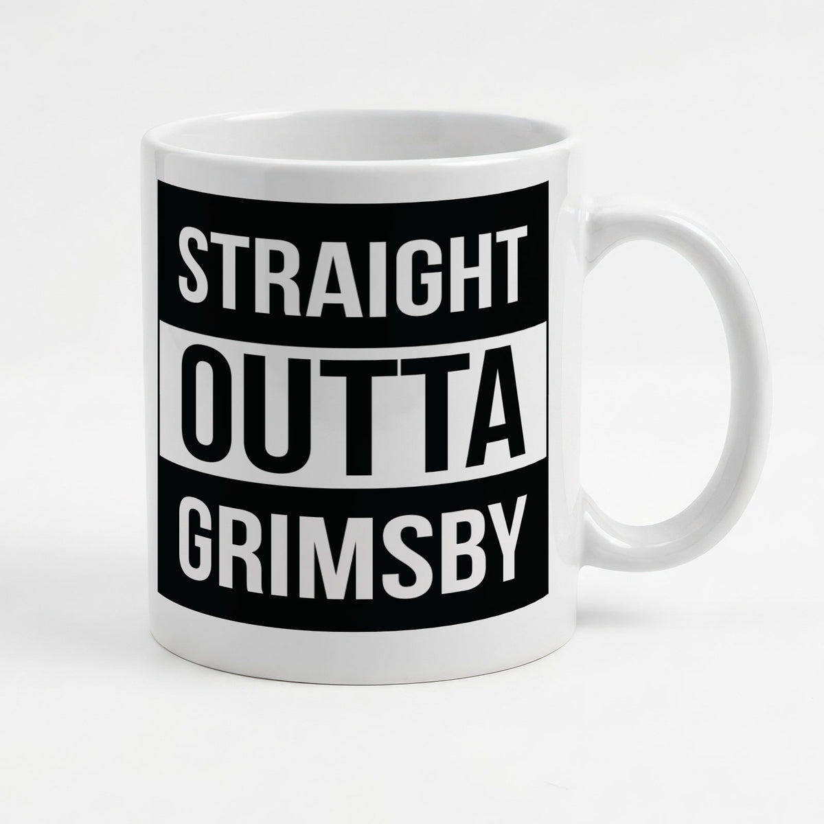 STRAIGHT OUTTA GRIMSBY - Mug - Funny Gift Present for Someone from Grimsby
