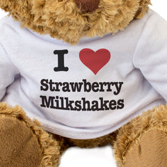 I LOVE STRAWBERRY MILKSHAKES - Teddy Bear - Cute Cuddly Soft - Gift Present