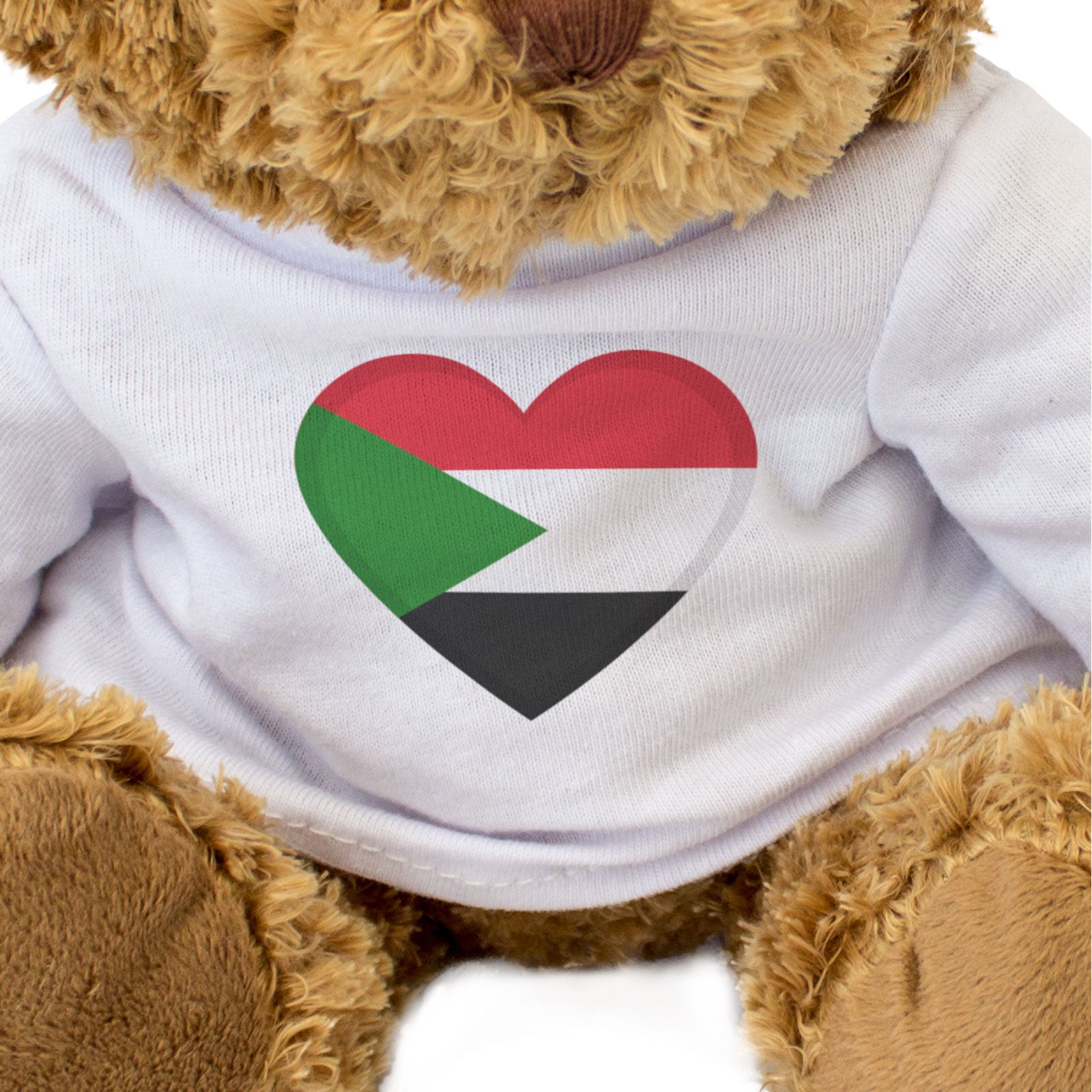SUDAN FLAG HEART - Teddy Bear - Cute Cuddly Soft Adorable - Gift Present