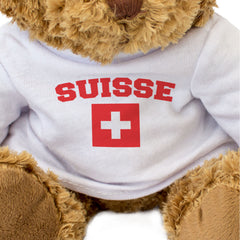 SUISSE + FLAG - Teddy Bear - Cute Funny Soft - Switzerland Souvenir Gift Present