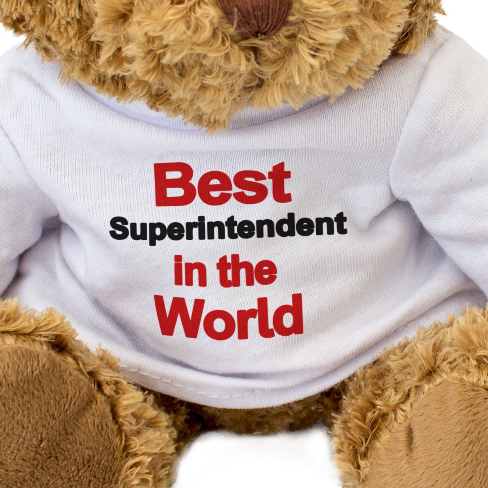 BEST SUPERINTENDENT IN THE WORLD - Teddy Bear - Cute Cuddly Soft - Gift Present