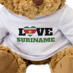 LOVE SURINAME (FLAG HEART) - Teddy Bear - Cute Funny Soft - Gift Present