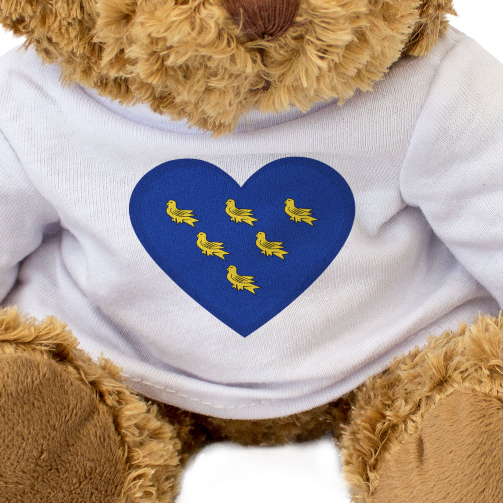 SUSSEX FLAG HEART - Teddy Bear - Cute Cuddly Soft Adorable - Gift Present