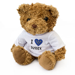 I LOVE SUSSEX FLAG - Teddy Bear - Cute Cuddly Soft Adorable - Gift Present