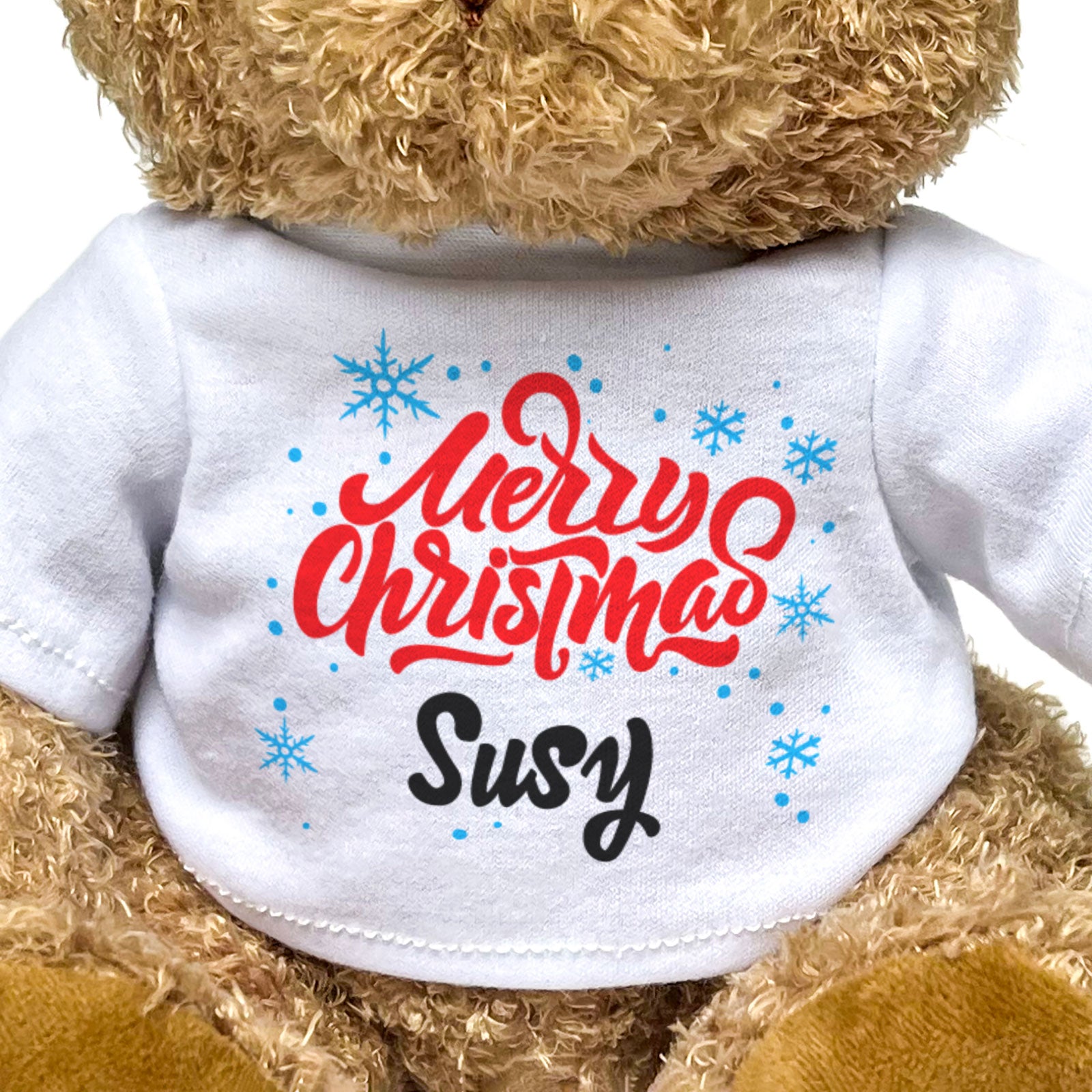 MERRY CHRISTMAS SUSY - Teddy Bear - Cute Cuddly Soft - Xmas Gift Present