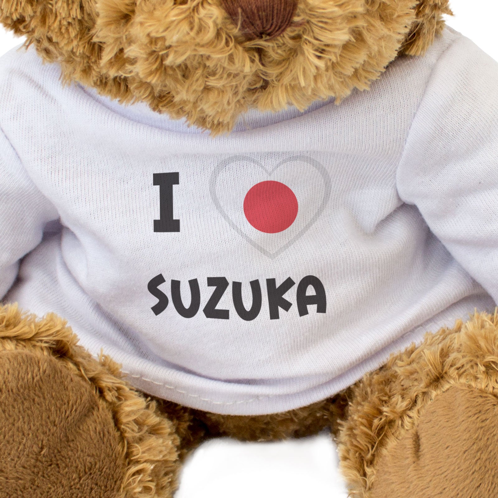 I LOVE SUZUKA (JAPAN FLAG) - Teddy Bear - Cute Funny Soft Souvenir Gift Present