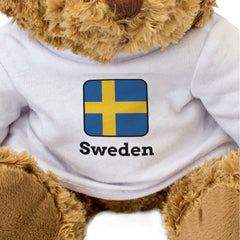SWEDEN FLAG SQUARE - Teddy Bear - Cute Funny - Swedish Souvenir Gift Present