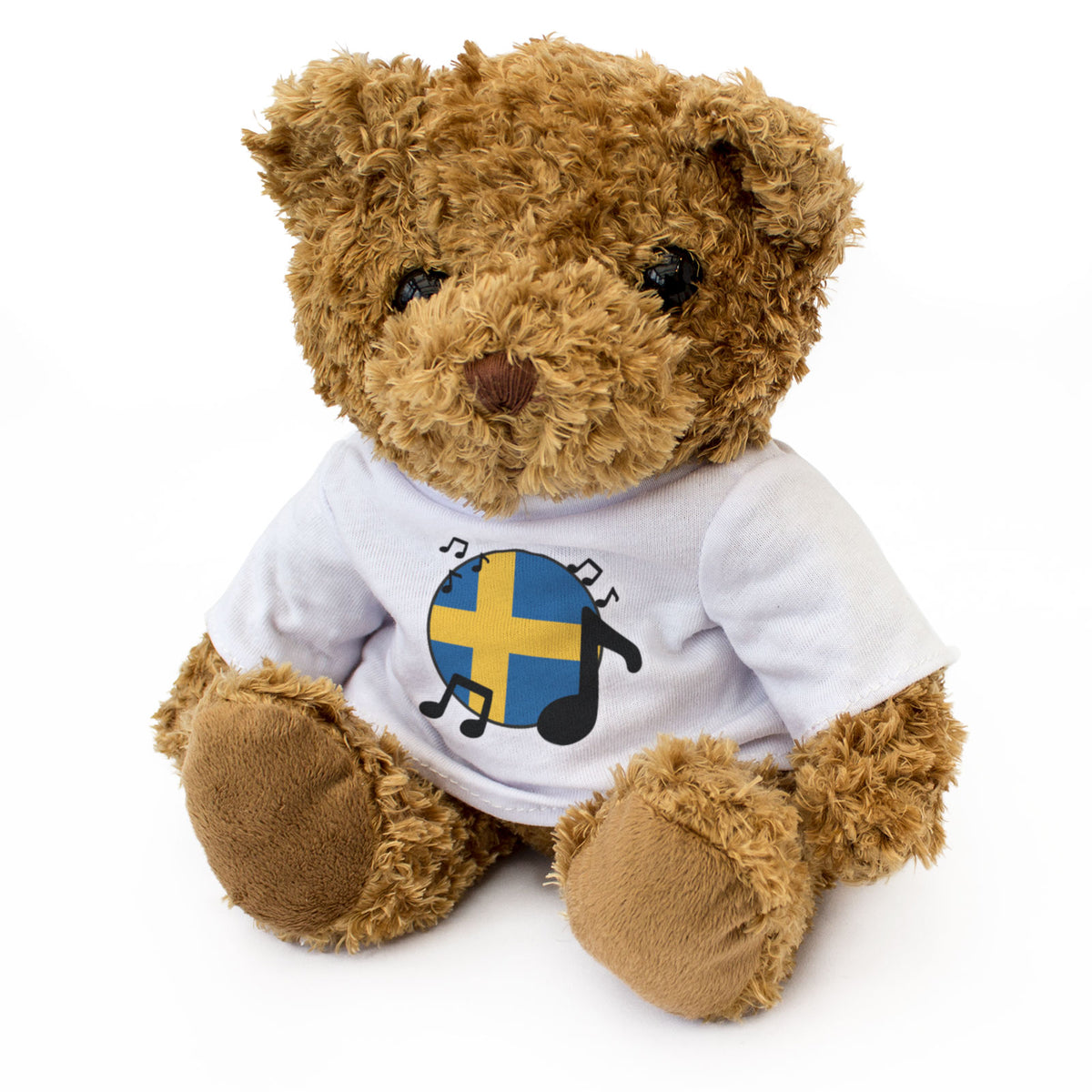 SWEDEN FLAG (MUSICAL NOTES) - Teddy Bear - Cute Swedish Music Fan Gift Present
