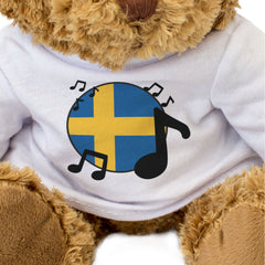 SWEDEN FLAG (MUSICAL NOTES) - Teddy Bear - Cute Swedish Music Fan Gift Present