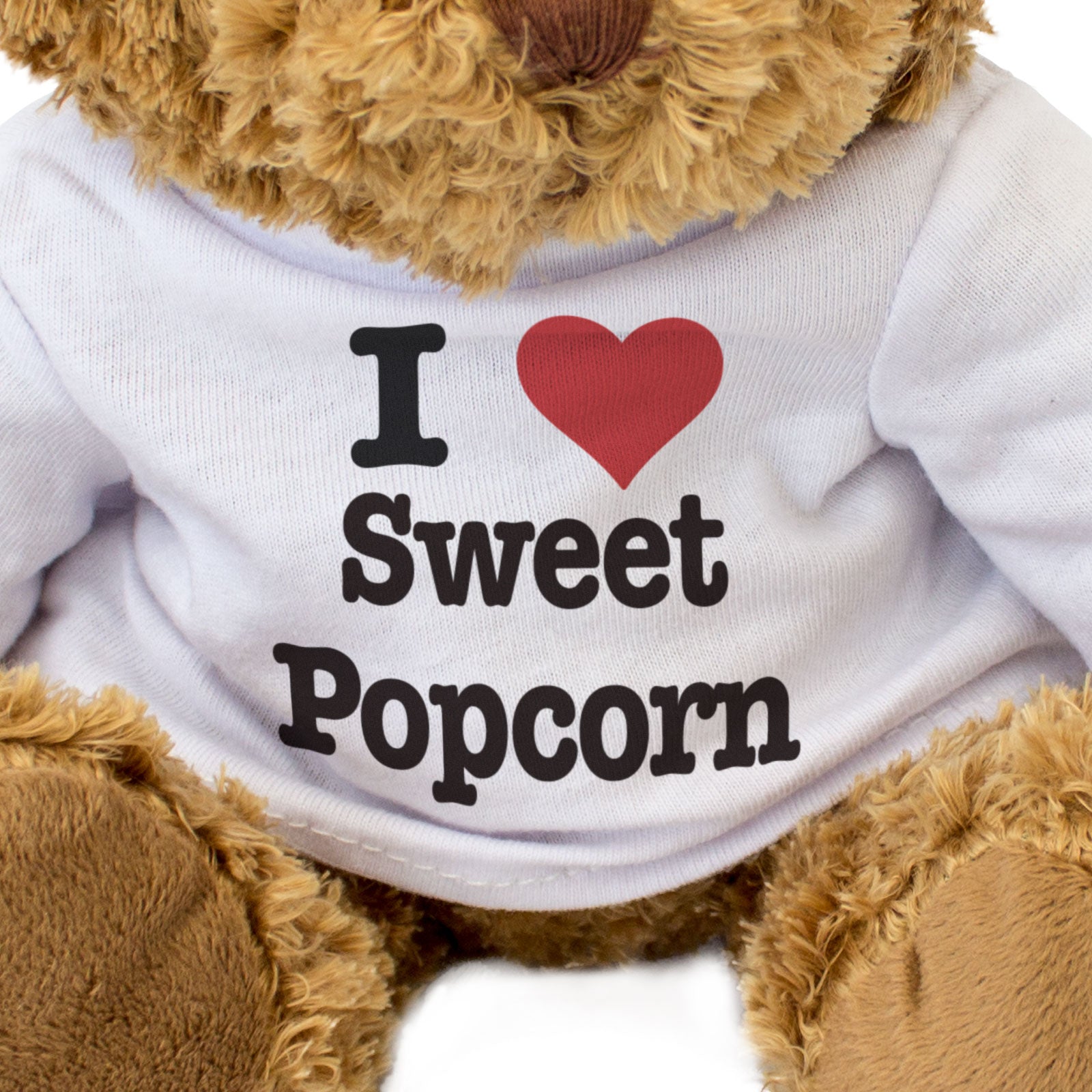 I LOVE SWEET POPCORN - Teddy Bear - Cute Cuddly Soft Adorable - Gift Present