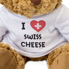 I LOVE SWISS CHEESE (SWITZERLAND FLAG) - Teddy Bear - Cute - Gift Present