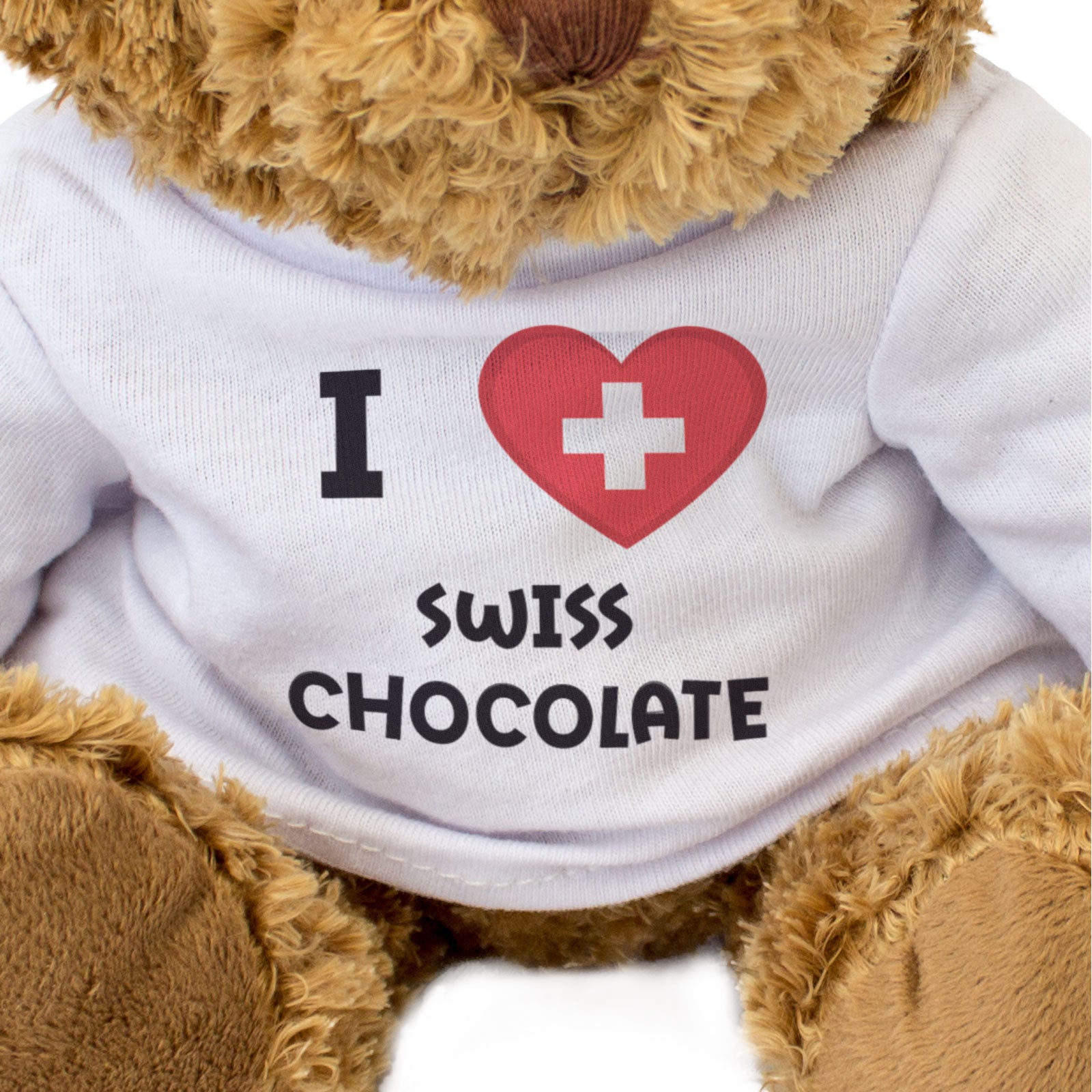 I LOVE SWISS CHOCOLATE (SWITZERLAND FLAG) - Teddy Bear - Cute - Gift Present