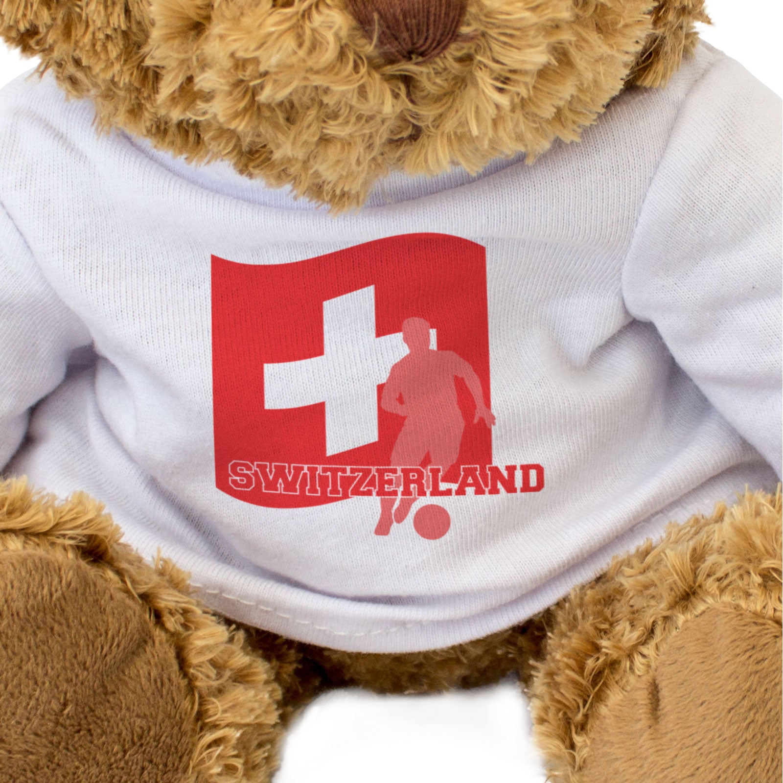 SWITZERLAND FLAG (FOOTBALL) - Teddy Bear - Cute - Swiss Soccer Fan Gift Present