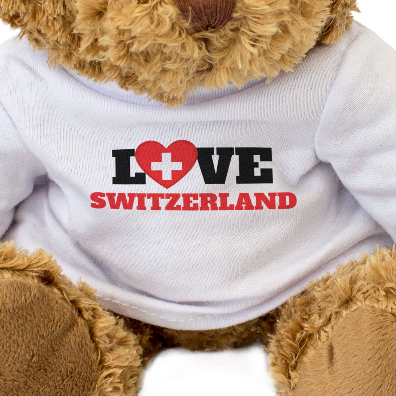 LOVE SWITZERLAND (FLAG HEART) - Teddy Bear - Cute Funny - Souvenir Gift Present