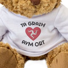 TA GRAIH AYM ORT (ISLE OF MAN FLAG) - Teddy Bear - I Love You - Gift Present